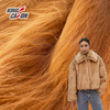 Tela marrón lanuda de piel sintética de pelo largo de 9 cm