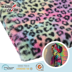 Tela de piel sintética de 20 mm con teñido anudado de leopardo a la moda 
