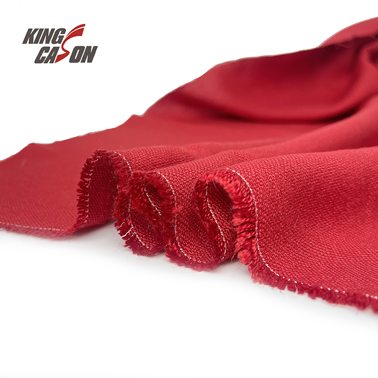 Material de ropa de aramida Tela roja resistente al calor