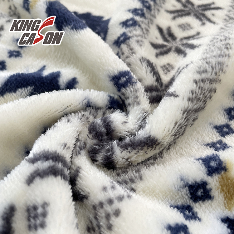 Tela de lana de franela con cepillo de dos lados estilo navideño Kingcason