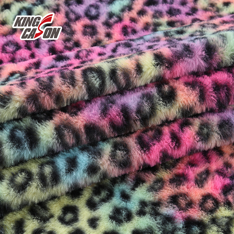 Tela de piel sintética de 20 mm con teñido anudado de leopardo a la moda 