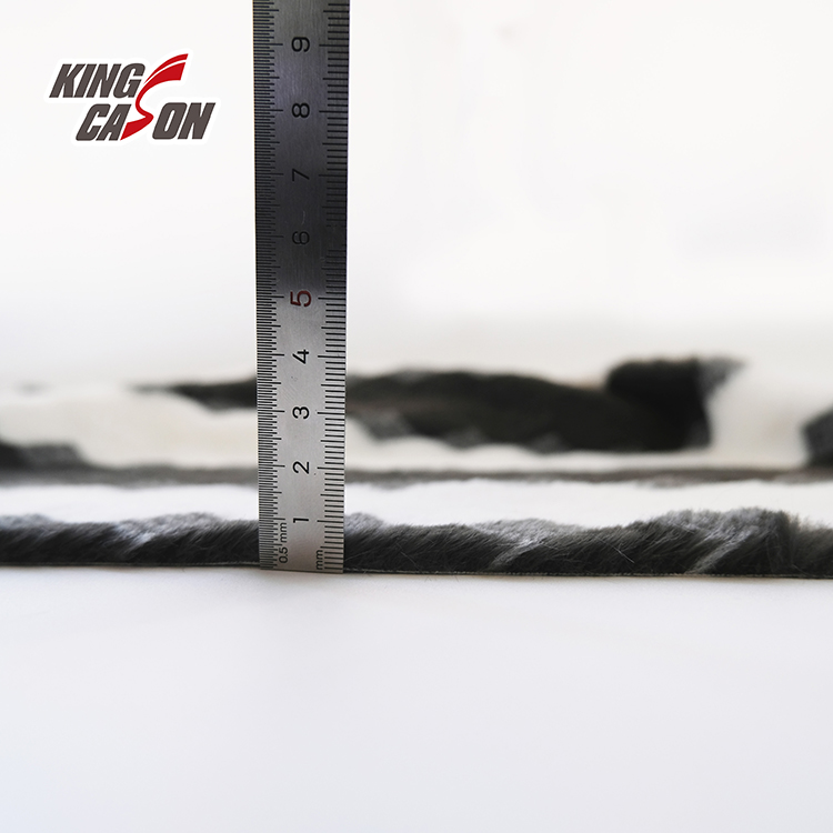 Tela de piel sintética de 10 mm con estampado de rayas en blanco y negro Kingcason