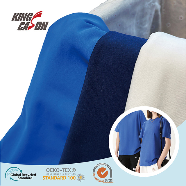 Kingcason Comercio al por mayor Tejido liso de punto de camiseta que absorbe la humedad
