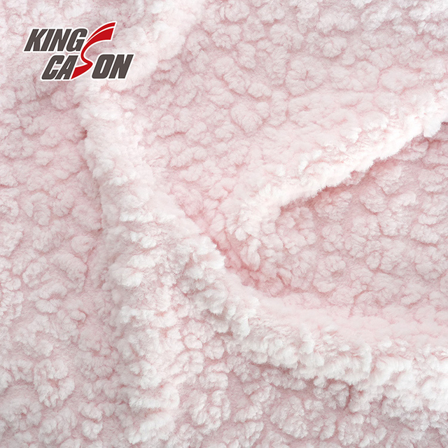Tela polar bereber acogedora de un lado rosa claro Kingcason
