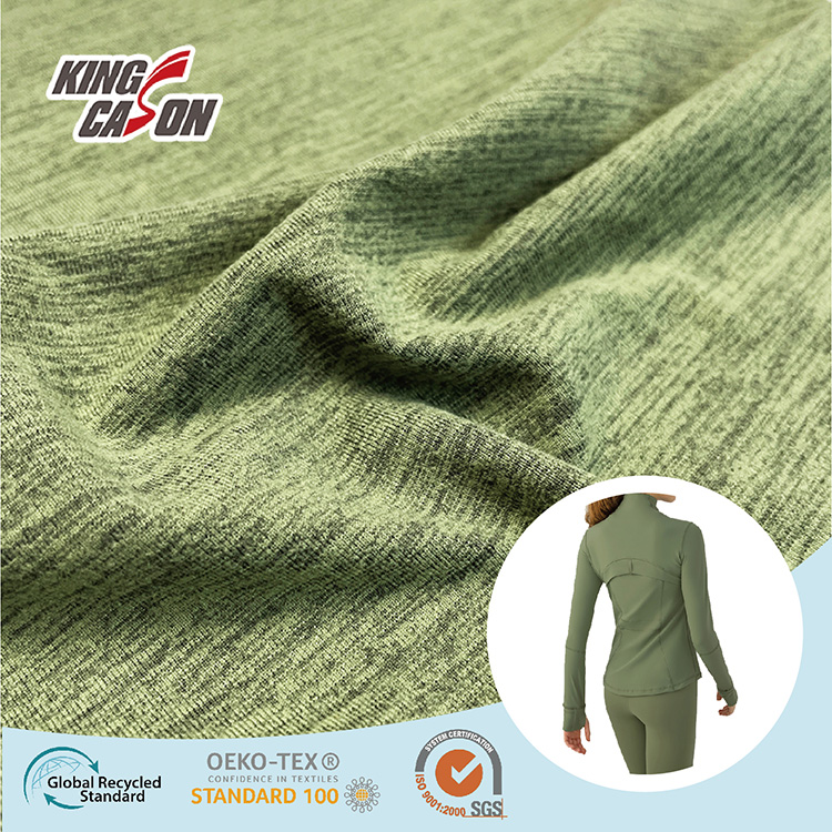 Tela de jersey catiónica Kingcason Olive que absorbe la humedad Sportwear