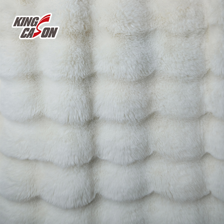 Tela de piel sintética de conejo burbuja blanca Kingcason