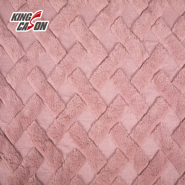Tela de piel sintética rómbica tallada en rosa de Kingcason