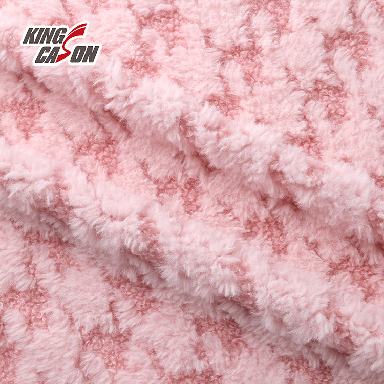 Tela de conejo jacquard a cuadros Kilobird rosa de Kingcason