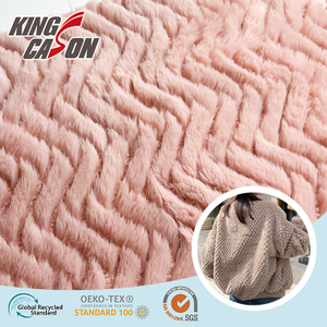 Tela de piel sintética de conejo en spray rosa Kingcason