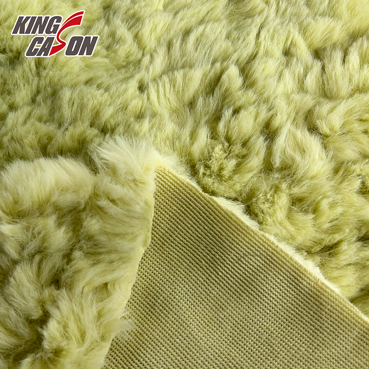 Tela de peluche Jacquard verde Kingcason