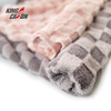 Colores personalizados en el lateral de piel de conejo Sherpa tejido polar a cuadros compuesto para chaqueta de abrigo