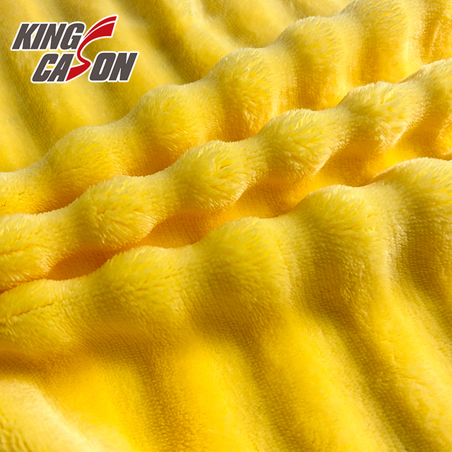 Tela de piel sintética de conejo tallada en ondas amarillas de Kingcason