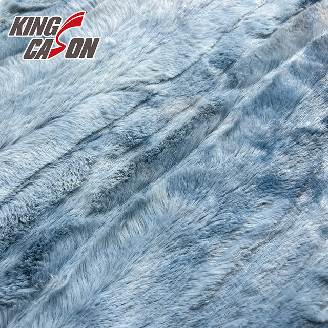 Tela de piel sintética a rayas con teñido anudado azul Kingcason