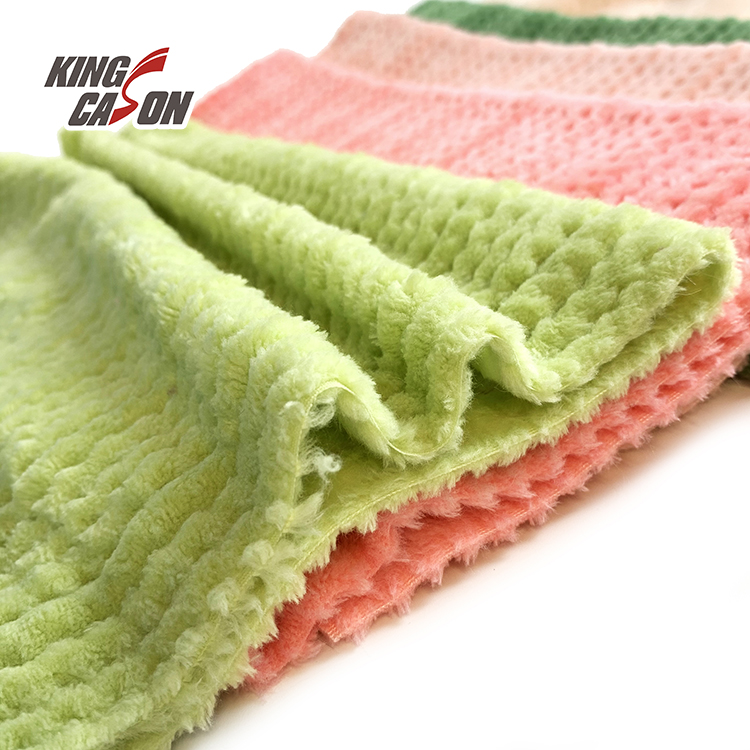 Tela de lana de franela con cepillo de dos lados de color macarrón Kingcason