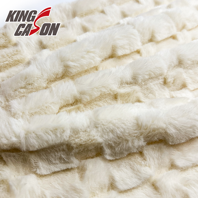 Tela cómoda de piel sintética de conejo Jacquard liso a la moda Kingcason
