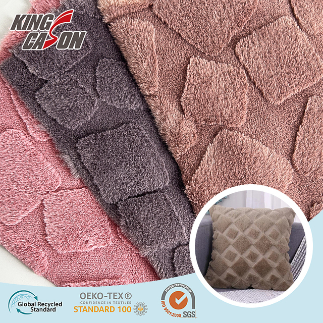 Tela de piel sintética de felpa suave de colores personalizados Kingcason