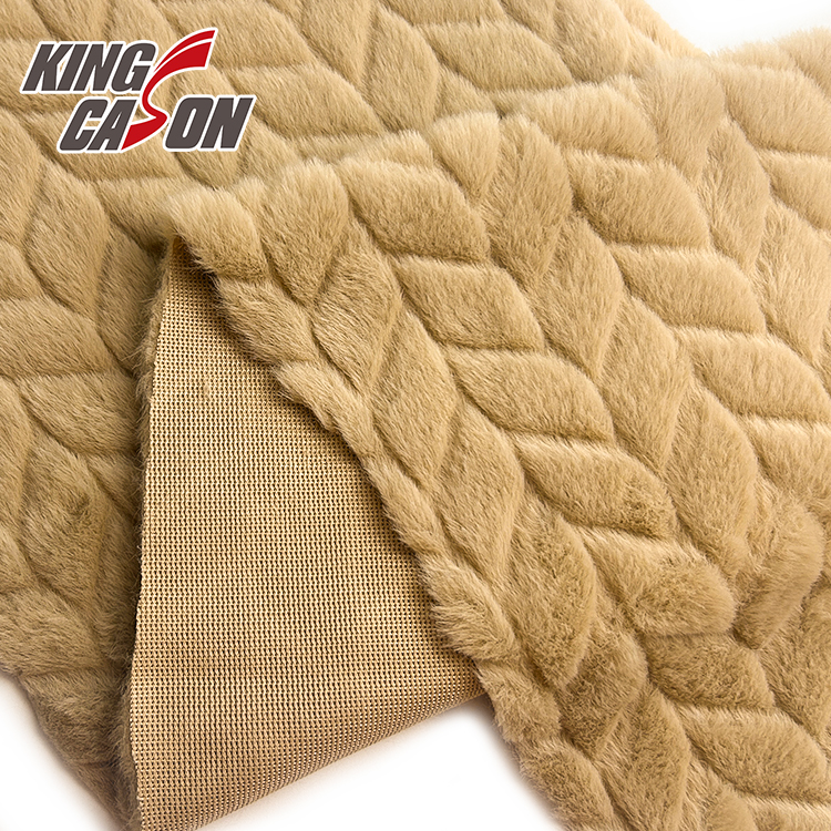 Tela de piel sintética Kingcason Camel Twist Jacquard