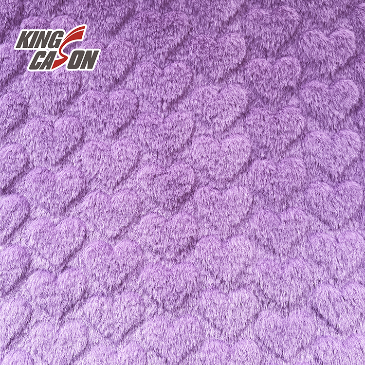 Tela de piel sintética tallada en forma de corazón púrpura liso de Kingcason