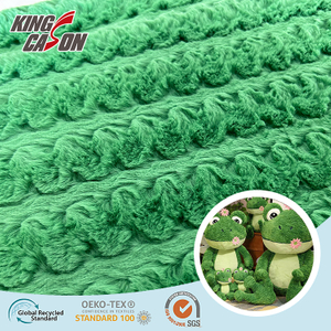 Tela de piel sintética de conejo de felpa Jacquard con ondas verdes de Kingcason
